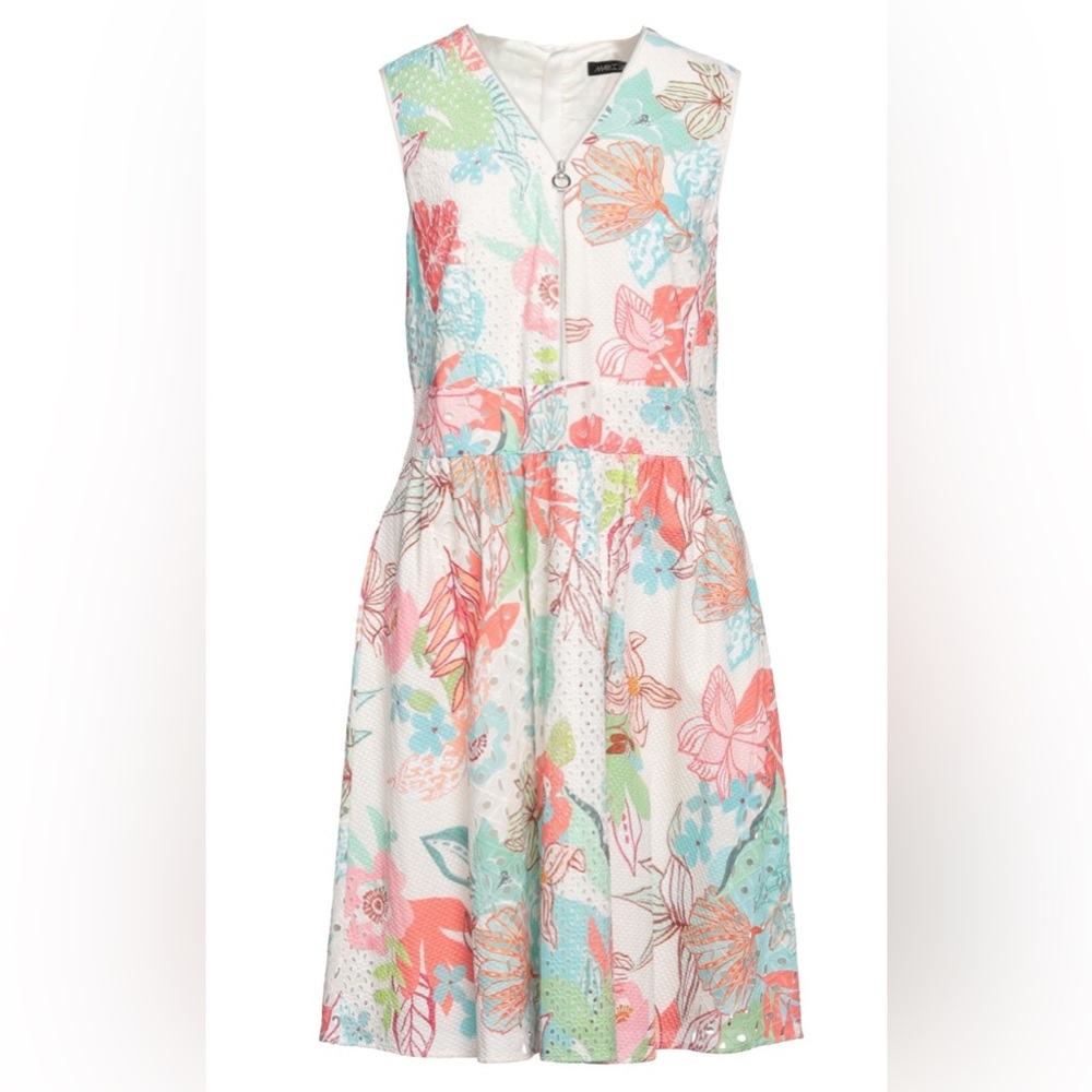 Marc Cain Floral Cotton Eyelet Dress Size Small